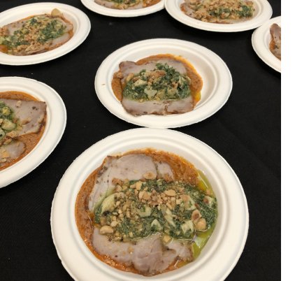 pork loin, gribiche, and porky tomato sauce from Sawhorse