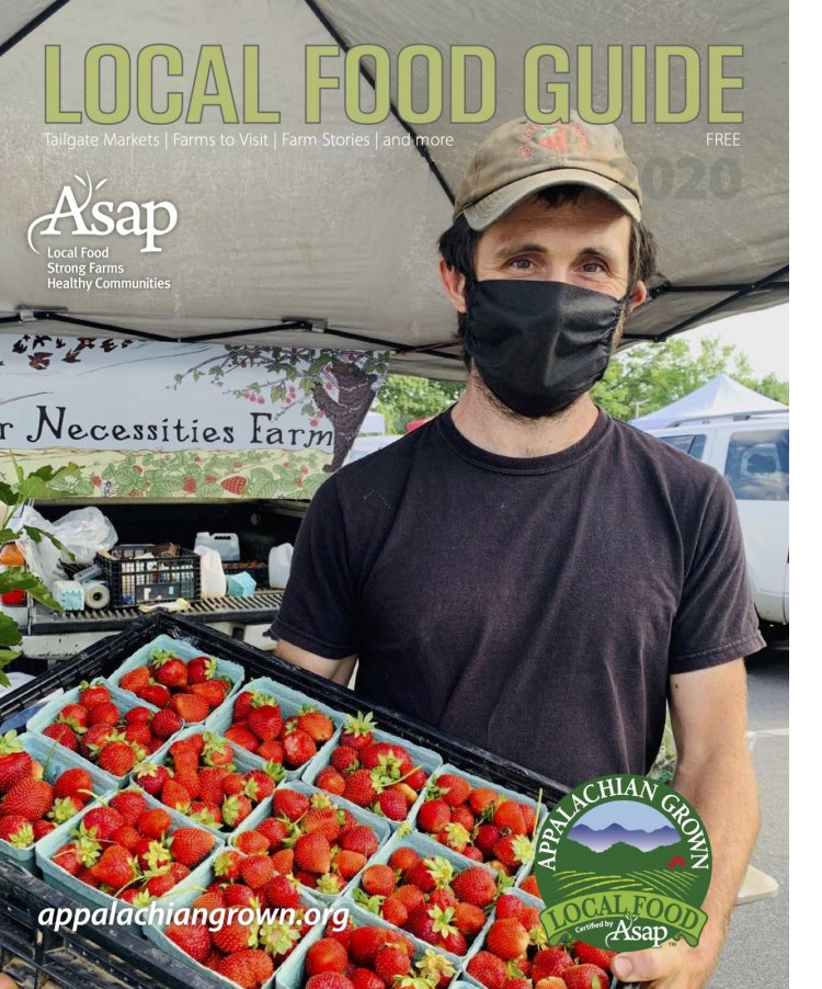 strawberries from Bear Necessities Farm on the cover of the 2020 Local Food Guide