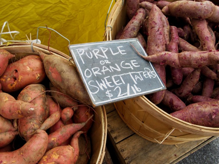 purple and orange sweet potatoes