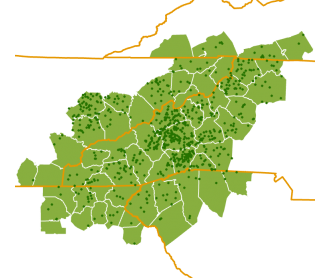 map of farms in the Appalachian Grown network