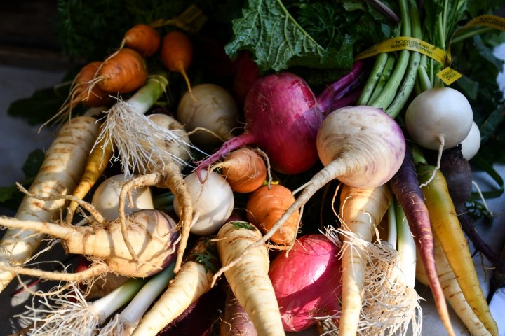 root veggies at farmers markets