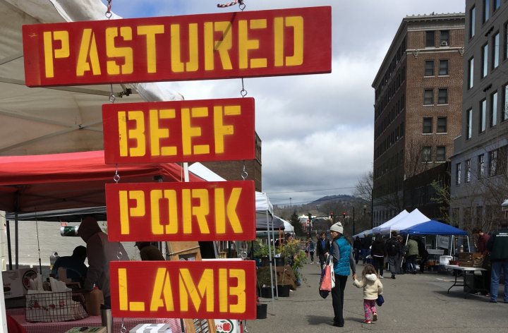 pastured beef, pork, and lamb at Asheville City Market