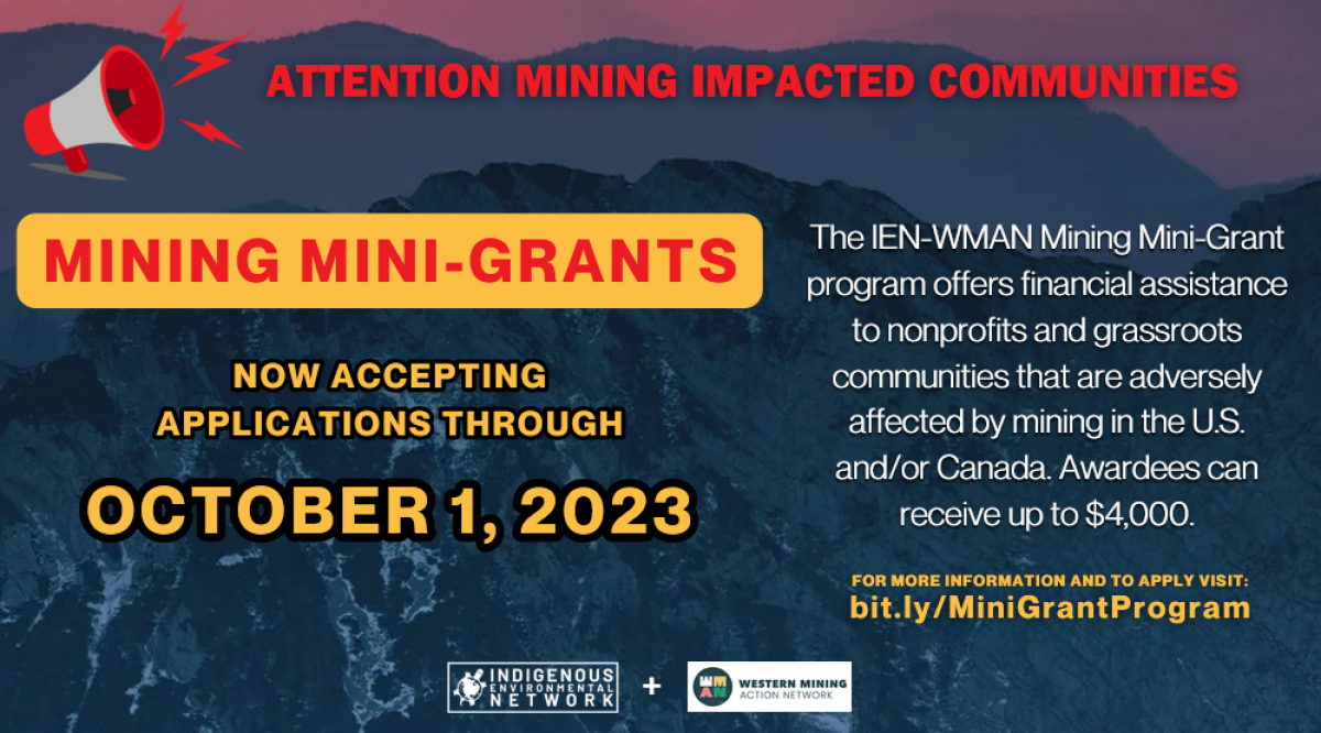Mining impacted communities, the fall grant cycle begins Sept1 and closes Oct1