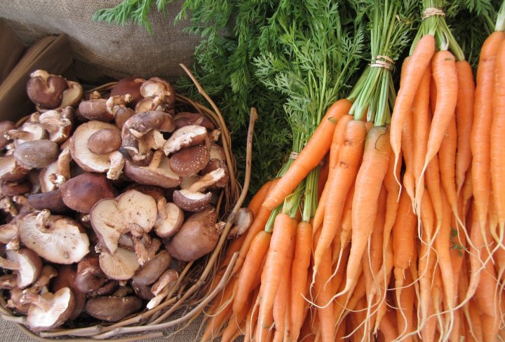 carrots and mushrooms