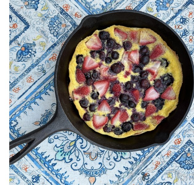 berry corn clafoutis