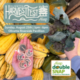 Lisa Payne and Stacy Dean in front of Growing Minds Meet Your Farmer banners at Weaverville Primary