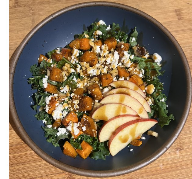 kale, squash, and apple salad