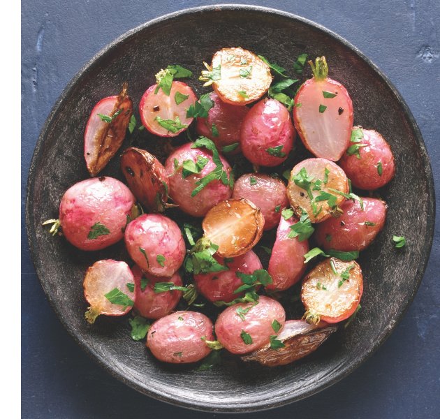 roasted radishes