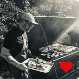 Chef Brian Canipelli in a black and white photo