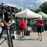 Anna Z of East Asheville Tailgate Market with Jason Boyer of WLOS for Homegrown Fridays series