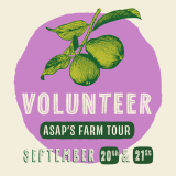 Graphic that reads: Volunteer ASAP's Farm Tour September 20 & 21