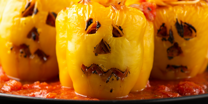 stuffed pepper jack-o-lanterns
